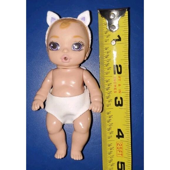 4 Inch Zapf Creations Baby Surprise Angel Bunny Ears Purple Eyes Diaper - Picture 7 of 8